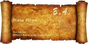 Buna Alex névjegykártya